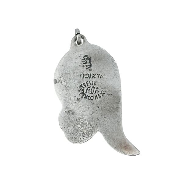 Vintage Mexico Taxco ACA Sterling Silver 925 Abalone Abstract Pendant - Picture 4 of 7